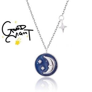18K Gold Vermeil Good night moon & star Necklace